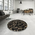thumbnail image 4 of Ahgly Company Machine Washable Indoor Round Abstract Brown Brown Area Rugs, 6' Round, 4 of 7