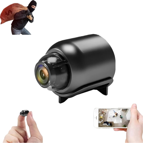 Mini Full HD Security Camera, 1080P HD Mini WiFi Hidden Camera with Night Vision, 60° Wide Angle Covert Security Camera for Home, Office, Indoor, Warehouse