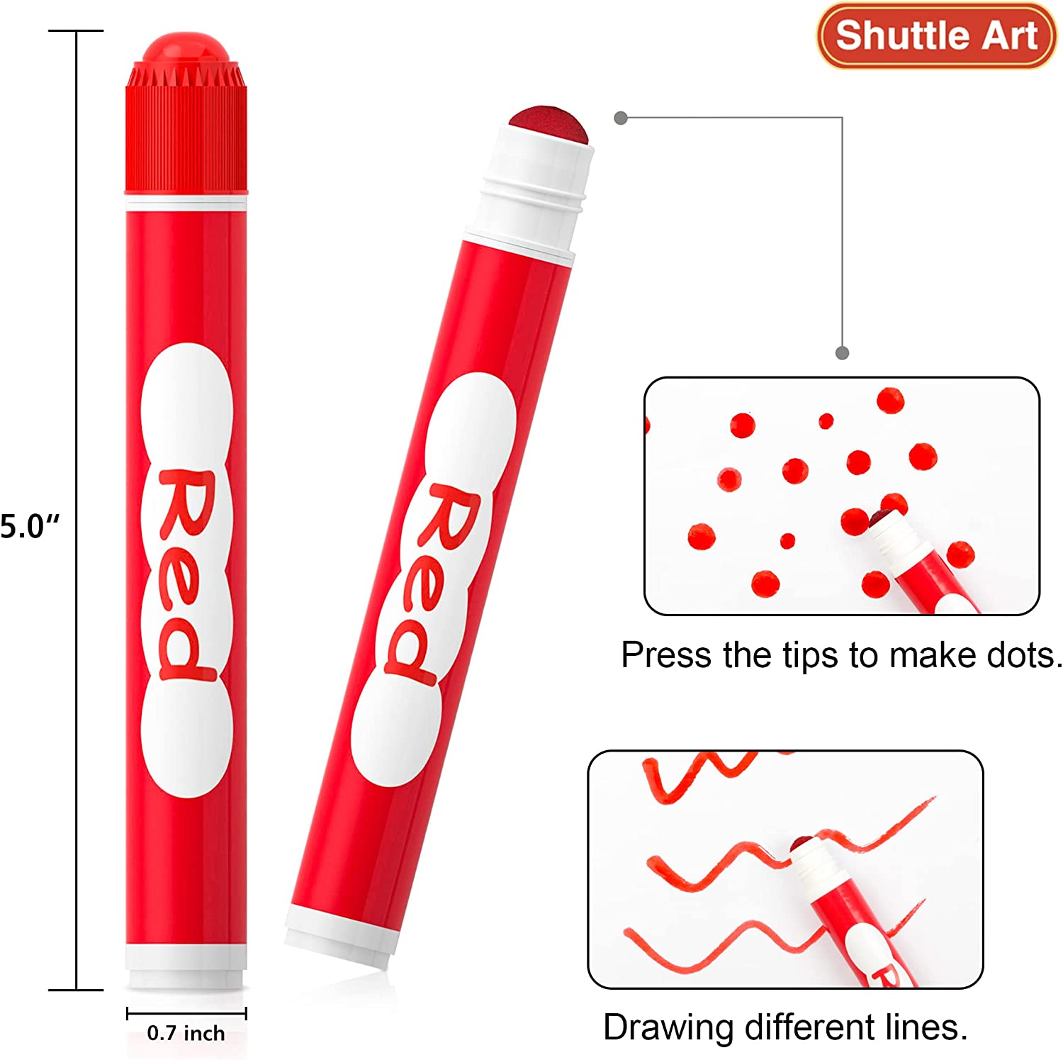Shuttle Art 15-Color Washable Dot Markers photo 2
