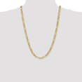 thumbnail image 2 of Real 14kt Yellow Gold 6.25mm Flat Figaro Chain; 26 inch; Lobster Clasp; for Adults and Teens; for Women and Men, 2 of 5
