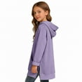 thumbnail image 6 of Ruyang Oversized Hoodie Dress for Girls Long Hooded Sweatshirt Dress Pocket Side Split Warm Casual Cozy Pullover Sweaters, 6 of 9