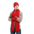 thumbnail image 3 of Conjunto de tres piezas de bufanda y guantes unisex de lana gruesa, cómoda y cálida para el invierno, 3 of 6