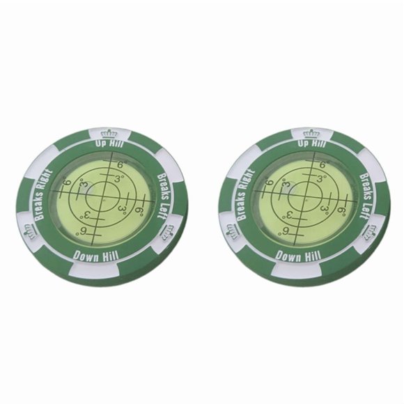 2X Lecteur de Putter de Golf Aide à l'Entraînement de Golf Marqueur de Balle de Golf Accessoires de Golf Cadeaux Vert
