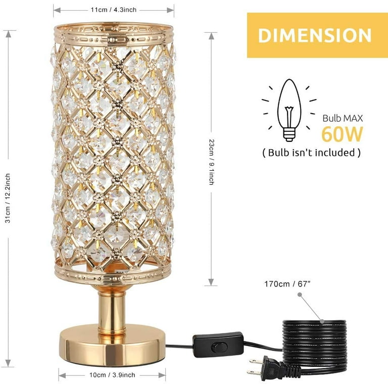 Crystal night table best sale lamps
