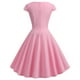 thumbnail image 4 of ICHUANYI Clearance Fashion Sexy Women V-Neck Summer Solid Casual Short Sleeve Mini Dress(Pink, S) ICHUANYI WER2023080701922, 4 of 4