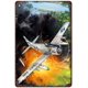 thumbnail image 1 of Letrero de hojalata retro divertido de metal, cartel de hojalata, caza bombardeado Skyraider, decoración de pared para exteriores (8 x 12 pulgadas), 1 of 5