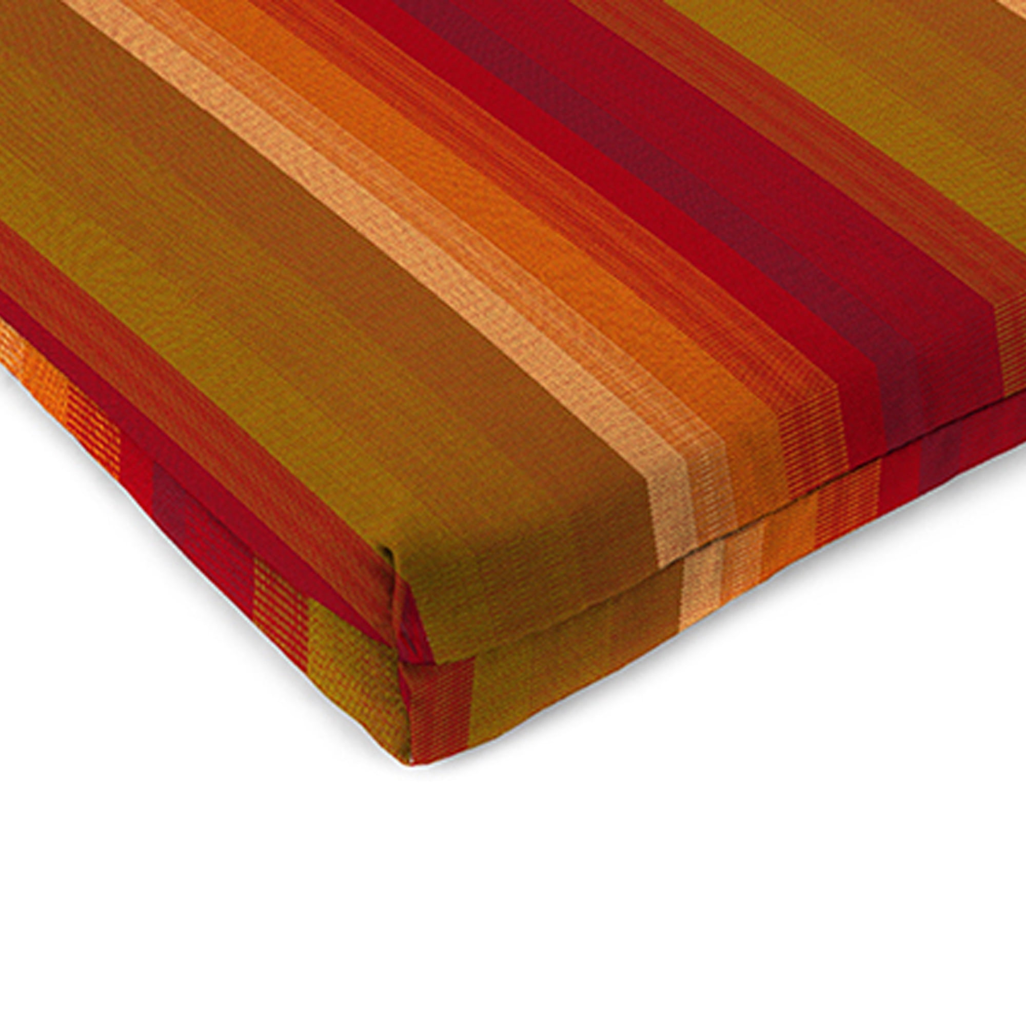 Jordan Manufacturing Sunbrella 17" x 19" Astoria Sunset Burgundy Stripe Rectangular Outdoor Chair Pad Seat Cushion with Ties (2 Pack)