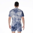thumbnail image 2 of White And Blue Acid Wash Tie Dye Short Sleeve Men'S Rompers, Tie Dye Pattern Casual Summer Jumpsuits Outfit, 2 of 4