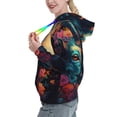 thumbnail image 2 of Cauagu Colorful Flower Goat for Women's Hooded Sweatshirts Pullover Hoodie for Women Fall Workout Sweat Long Sleeve Preppy Sweatshirts-Medium, 2 of 7