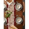 thumbnail image 5 of Table Runners 60 Inches Long Dress Scarves, Brown Wooden Gnomes Christmas Farmhouse Kitchen/Dining Table Runner, Small Coffee Tablerunners, Xmas Tree Snowflakes 13x60 Inch, 5 of 7