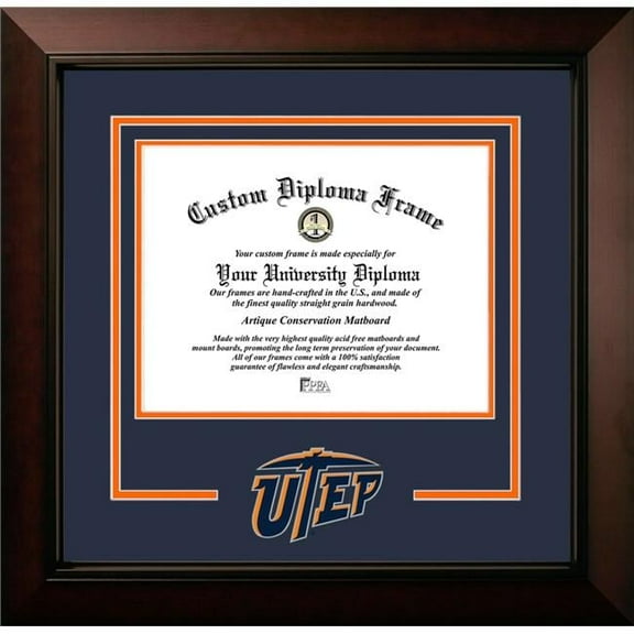 Campus Images TX951LBCSD-1185 8.5 x 11 in. University of Texas, El Paso Logo Diploma Frame, Legacy Black Cherry Spirit