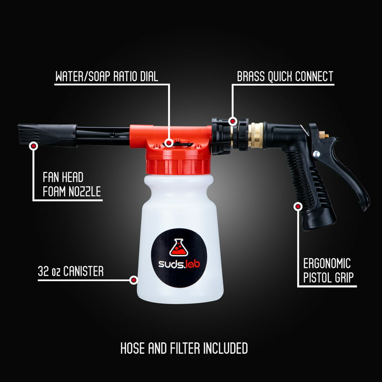 Suds Lab F3 Professional Foam Gun - Ultimate Cleaning Solution for Home and Car, Size: One Size