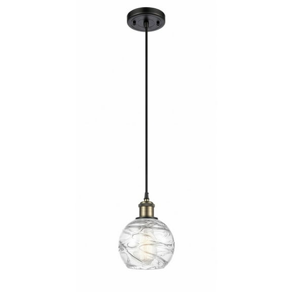 Innovations 516-1P-BAB-G1213-6-LED Small Deco Swirl 1 Light Mini Pendant part of the Ballston Collection, Black Antique Brass