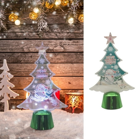 

Mishuowoti Christmas 3D Night Light Atmosphere Bedside LED Table Lighting Christmas Lighting Night Light Christmas Tree 3D Night Light