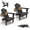 Black/2 PCS, variant on Tappio Folding Adirondack Chair All Weather HDPE Outdoor Patio Chairs with 3- Position Adjustable Backrest, Detachable Multifunctional Holders and Cup Holders, Fire Pit Chairs, Black