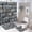 Brick Wall 1, variant on Bathroom Rugs Sets 4 Piece with Shower Curtain, Brick Wall Pattern Printed on Shower Curtain and Bath Mat Set, Perfect for Bathroom Hotel Dorm Spa Home, 72 x 72 inches