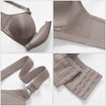 thumbnail image 5 of Feancey Women's Plus Size Wireless Bras Thin Padded Soft Supportive Bralettes Full Coverage Minimizer Bra Adjustable Straps Daily Wear Comfort Brassiere Coffee 5XL, 5 of 9