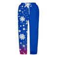 thumbnail image 4 of Toddler Girl Pants Winter Snowflake Print Casual Jogger Pants Trousers Elastic Waistband Pants Size 2-3T ,Blue, 4 of 4