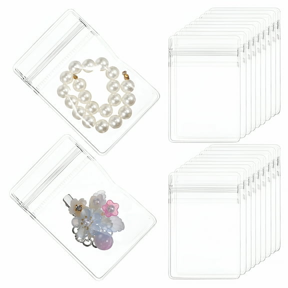 LAMIRO 100 Pcs Jewelry Storage Bags Mini Small Clear Plastic Bags for Earrings and Small Business Sealed Packaging Small Jewelry Bags Plastic Bags for Small Business