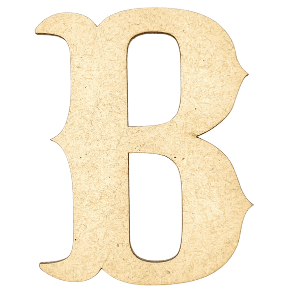Krafty Supply 20" Tall MDF Letter B |1/8" Thick | Western Railroad | Wooden Letters | Craft Alphabet
