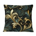 thumbnail image 3 of Designart "Symphonic Gold And Blue Damask Opulence IV" Damask Printed Throw Pillow, 3 of 5