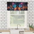 thumbnail image 3 of Colorful Butterfly Kitchen Window Curtain Valance Glowing Butterflies Starry Sky Window Valance for Bedroom Bathroom Living Room Dining Room Valances Set 54 by 18 in, 1 Panel, 3 of 6