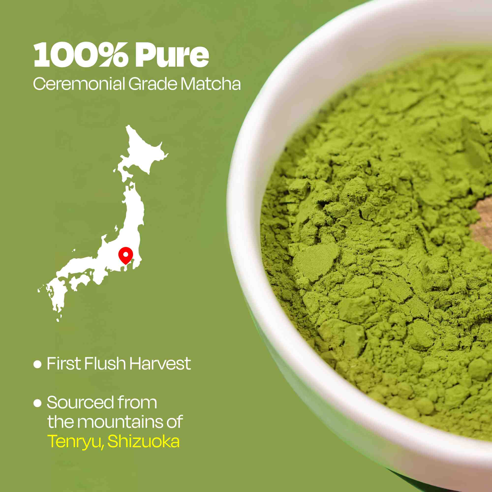 Teaniru, Japanese Matcha Ceremonial Grade - Green Tea Powder, 1.75 OZ | Authentic Japanese 1st Harvest | For Energy & Focus| Your Everyday Super Drink - Serves up to 100 Cups