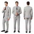 thumbnail image 2 of Beauty-Emily Men's Plaid Suit Set, 3 Pcs Single Breasted Peak Lapel Blazer Vest & Pants, Slim Fit Formal Wear for Wedding, Prom & Party, 2 of 12