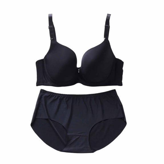Levmjia Womens Plus Size Underwire Bra And Panty Set Solid Color Breathable Comfortable Supportive Adjustable Strap Everyday Lingerie Multiple Colors