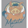thumbnail image 2 of Boy's Lion King Retro Matata Pumbaa  Pull Over Hoodie Athletic Heather Medium, 2 of 4