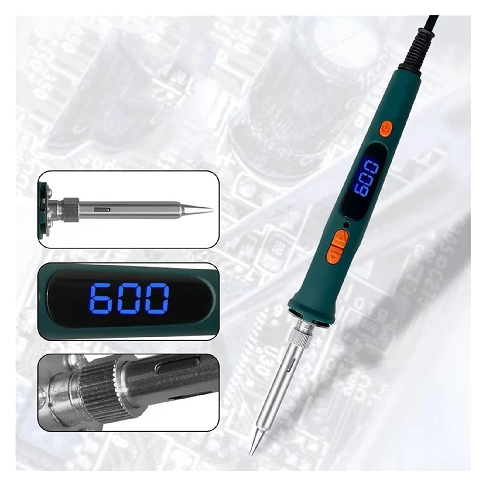 Electric Soldering Iron,120W Dual Calibration Temperature LCD Digital Welding Tool,Soldering Iron Head Welding Repair Tools ,Accurate Temperature Control