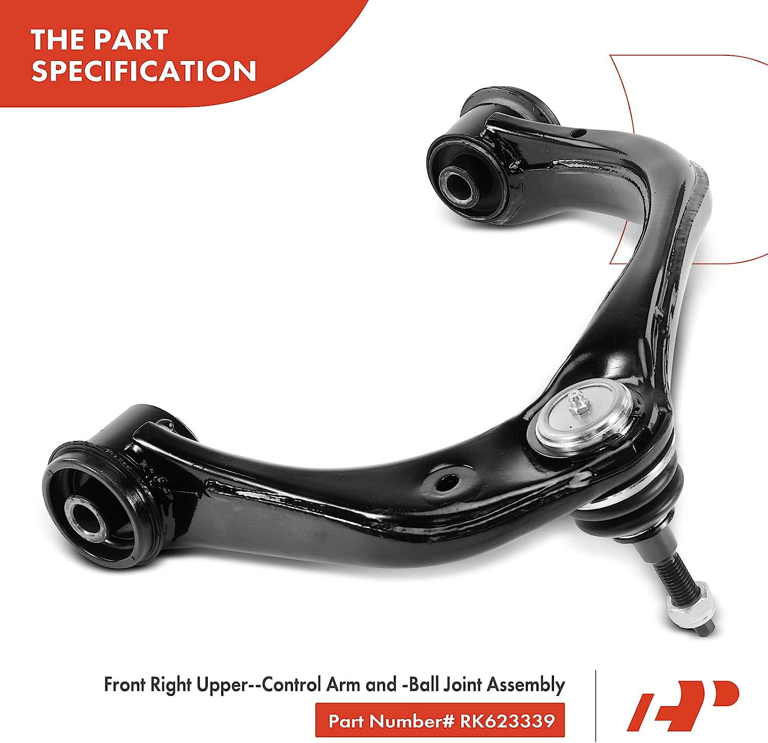 A-Premium Front Right Upper Control Arm with Ball Joint Compatible with Ford F-150 F150 2015-2020 Expedition Lincoln Navigator 2018-2021 Replace# JL1Z3084A, FL3Z3084B