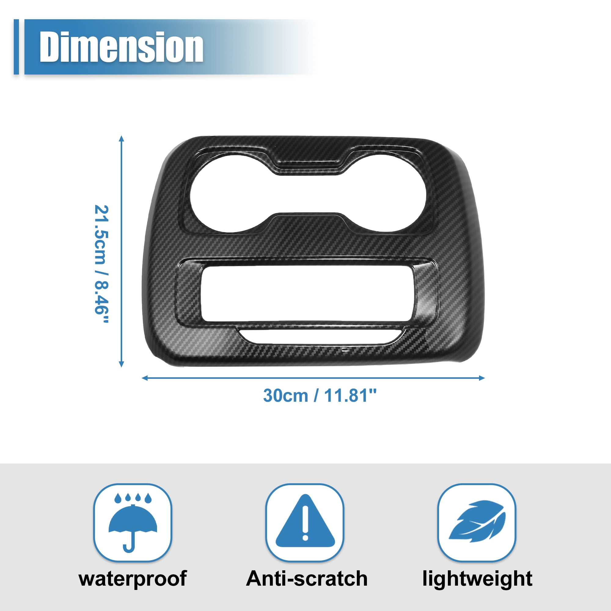 Carbon Fiber Pattern Central Control Gear Shift Panel Cover Trim Accessories for Chevrolet Colorado 2015-2022 Black