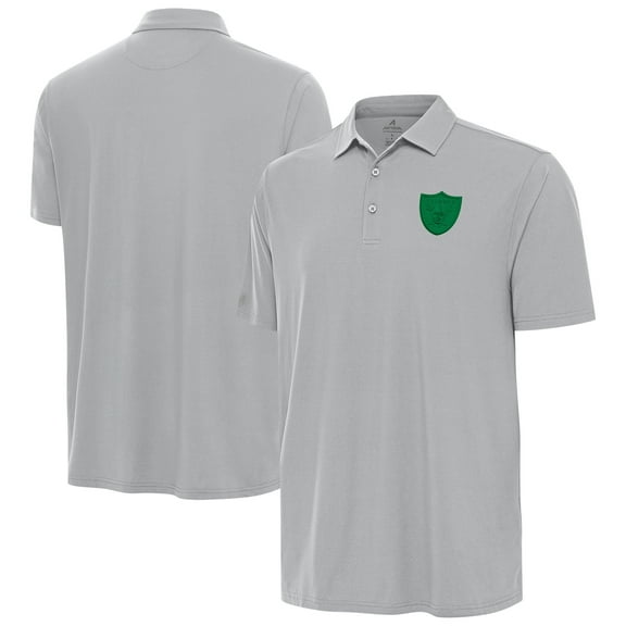 Men's Antigua  Gray Las Vegas Raiders St. Patrick's Day Era Polo