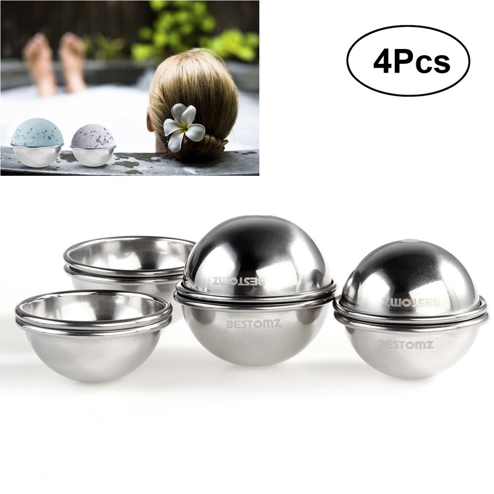 TINKSKY 8pcs Stainless Steel Bath Bomb Mold Durable Bath Salt Bomb Mold for DIY Crafting