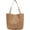 Khaki, variant on CoCopeaunt Women Fashion Mini Grid Tote Hobo Handbag Shiny Faux Leather Shoulder Bag Purse