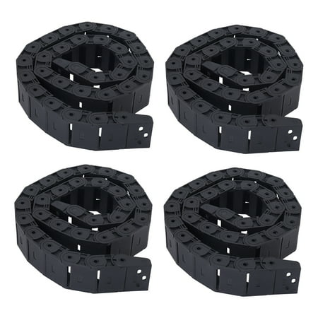 

4pcs 18mm x 37mm Black Flexible Semi Enclosed Cable Drag Chain 1M 39.4 inch
