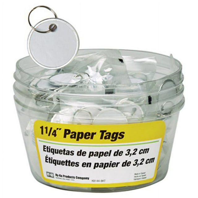 Hy-Ko Products KB144-BKT 1.25 in. Paper Tag- 25 Pieces