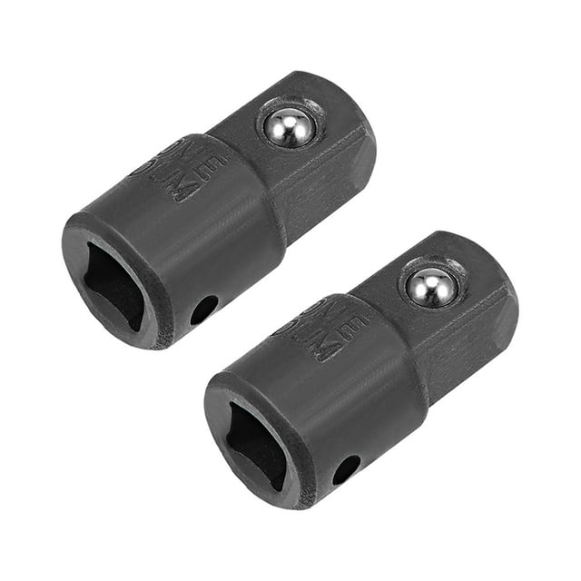 Uxcell 1/4" F a 3/8" M Reductor de Enchufe de Acero de Cromo Vanadio Negro 2pcs
