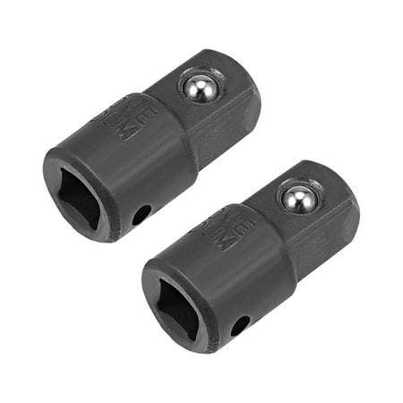 Uxcell 1/4 F to 3/8 M Socket Reducer Chrome Vanadium Steel Black 2pcs