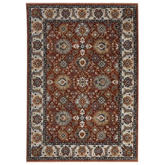 Oriental Weavers Aberdeen Area Rug - 562R1 - 9'10" x 12'10" - in Red/ Ivory - Vintage Inspired, Stain Resistant, Family and Pet Friendly , Family, Dining, Living Room Rug
