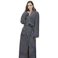 thumbnail image 3 of Elowel Pajamas Bathrobe for Men and Women Hooded Bath Robe Unisex Medium Grey, 3 of 8