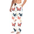 thumbnail image 2 of FORMRS Mens Pajama Pants with Pockets Sleepwear Lounge Bottoms Sizes S-2XL, Beige Butterflies, 2 of 7