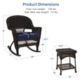 thumbnail image 4 of Jeco 3pc Wicker Rocker Chair Set in Espresso with Blue Cushion, 4 of 10