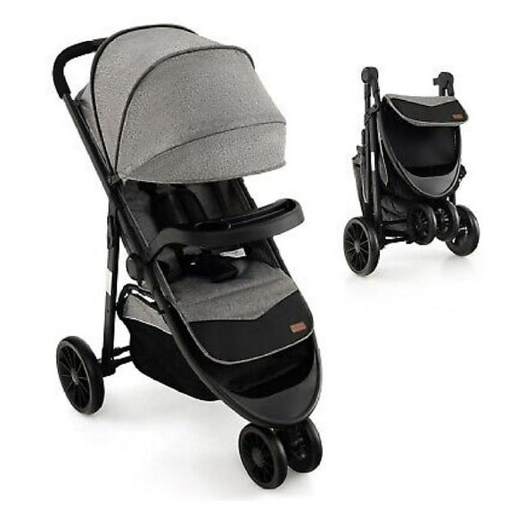 ASpecialty Baby Jogging Stroller Jogger Travel System w/Adjustable Canopy for Newborn Grey