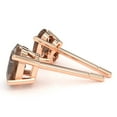 thumbnail image 2 of Smoky Quartz 7x5mm Oval Stud Earrings in 14k Rose Gold, 2 of 4