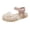 Khaki, variant on Girls Crystal Jelly Sandals Closed Toe Hollow Out Slip On Casual Summer Shoes with Buckle Strap for Beach Daily Wear, Size 24-35