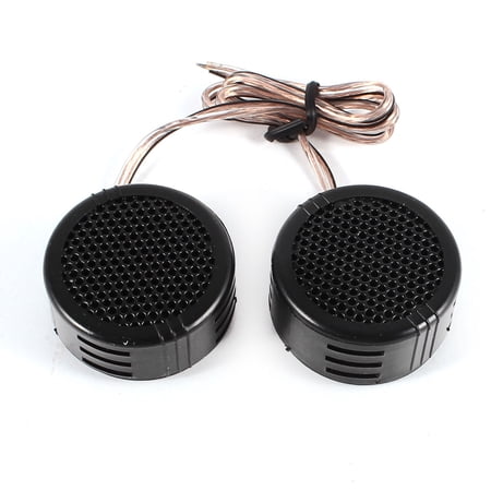 Unique Bargains 2 Pcs 120W Flush Mount 1.4 Dia Dome Tweeters Speakers Black for Car