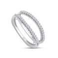 thumbnail image 2 of AFFY 0.33CT Round Cut Lab Created Moissanite Diamond Wedding Enhancer Guard Double Ring in 14K White Gold over Sterling Silver-7.5, 2 of 6
