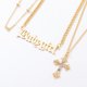 thumbnail image 3 of Collar con cruz, creativo y moderno, con letras inglesas decorativas para mujer (dorado), 3 of 6